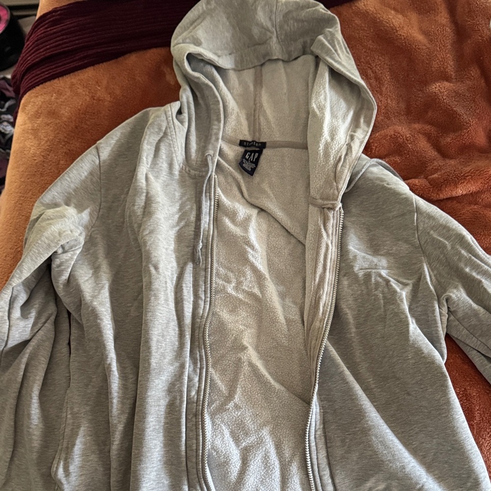 GAP Light Gray Zip-Up Hoodie